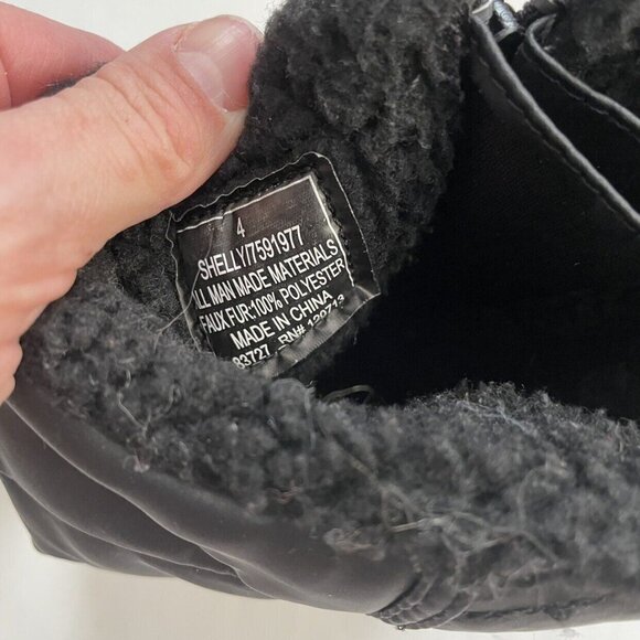 Totes Black Sherpa Lined Winter Boots Size 4 - Picture 8 of 10